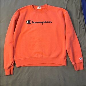 Champion Women's Orange Crewneck Sweater